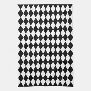 Black Harlequin Tea Towel
