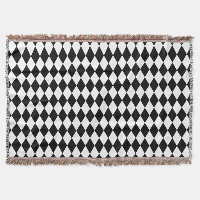 Black Harlequin Throw Blanket (Front)