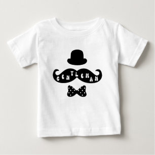 Black Hat Moustache Casual Baby Boy T-Shirt