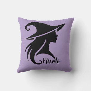 Black Hat Witch Wiccan Witches Halloween Cushion