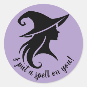 Black Hat Witch Wiccan Witches Halloween Party Classic Round Sticker