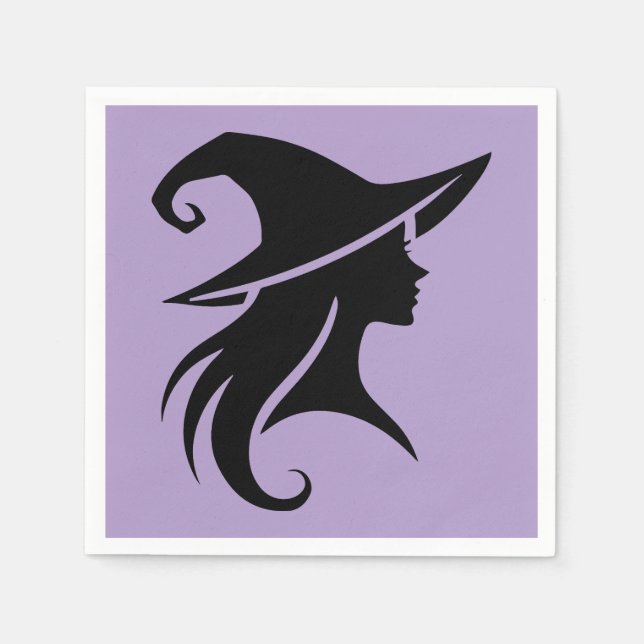 Black Hat Witch Wiccan Witches Halloween Party Napkin (Front)