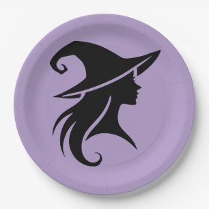 Black Hat Witch Wiccan Witches Halloween Party Paper Plate