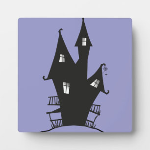 Black Haunted House Plaque
