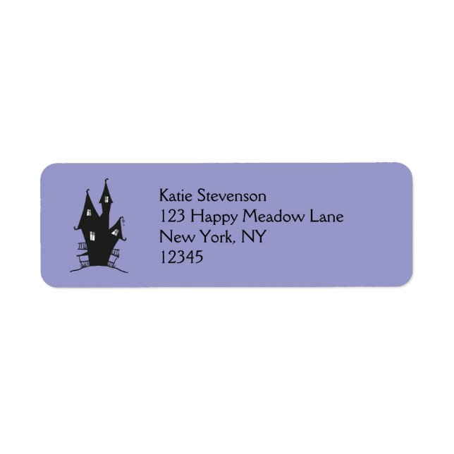 Black Haunted House Return Address Label (Front)