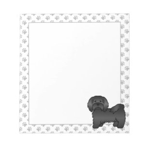 Black Havanese Cute Cartoon Dog Illustration Notepad