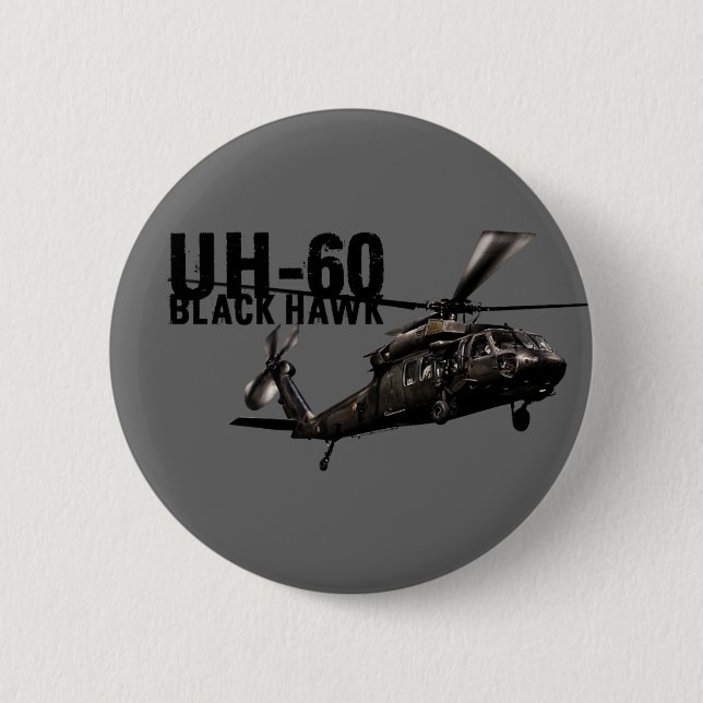 Black Hawk 6 Cm Round Badge (Front)