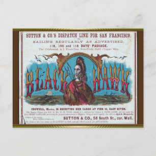 Black Hawk Clipper Sailing  Postcard