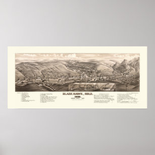Black Hawk, CO Panoramic Map - 1882 Poster