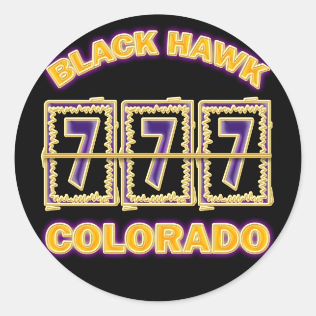 BLACK HAWK COLORADO CLASSIC ROUND STICKER (Front)