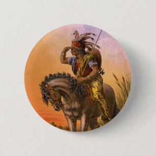 Black Hawk Native American Indian 6 Cm Round Badge
