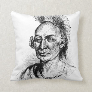 Black Hawk Native American Indian Warrior Cushion