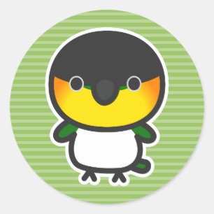 Black-headed Caique Classic Round Sticker