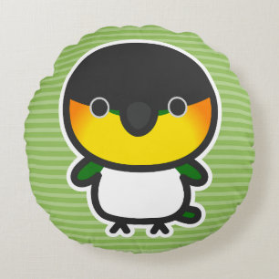 Black-headed Caique Round Cushion