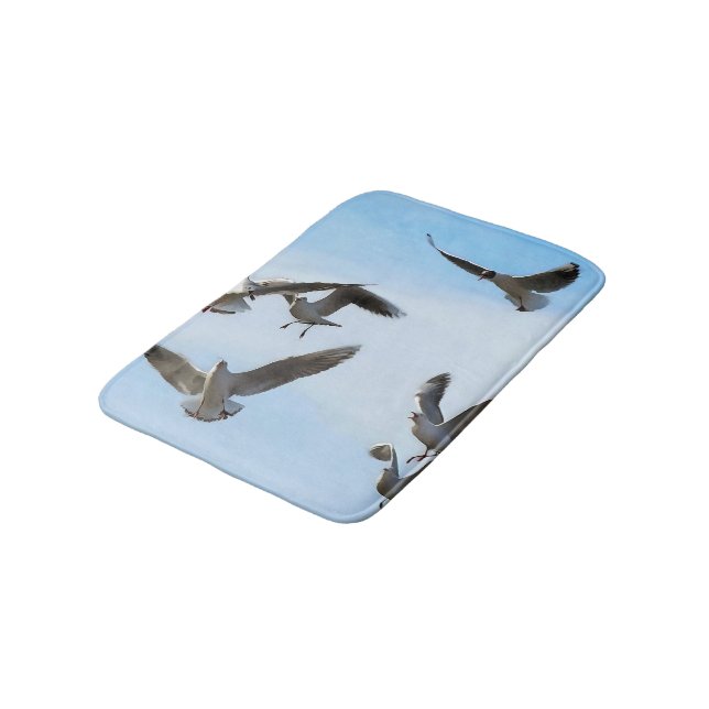 Black Headed Gulls Of The Bosphorus Art Bath Mat (Angled)