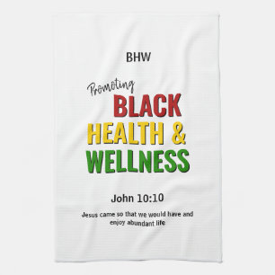 BLACK HEALTH WELLNESS Christian Monogram Tea Towel