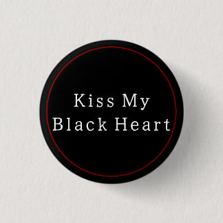 Black Heart 3 Cm Round Badge