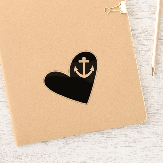 Black Heart Anchor Transparent (Notebook)