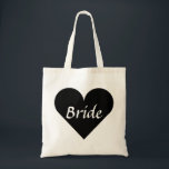 Black Heart Bride Tote Bag<br><div class="desc">This personalised name monogram cute vintage tote bag is best gift idea for bride and bridesmaids at weddings.</div>