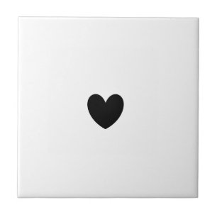 Black Heart Ceramic Tile