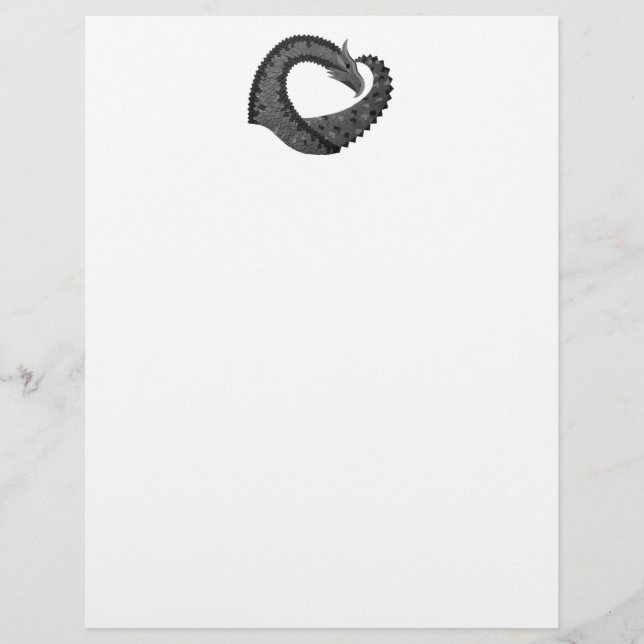 Black heart dragon on white (Front)