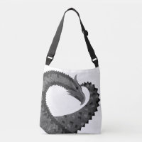 Black heart dragon on white