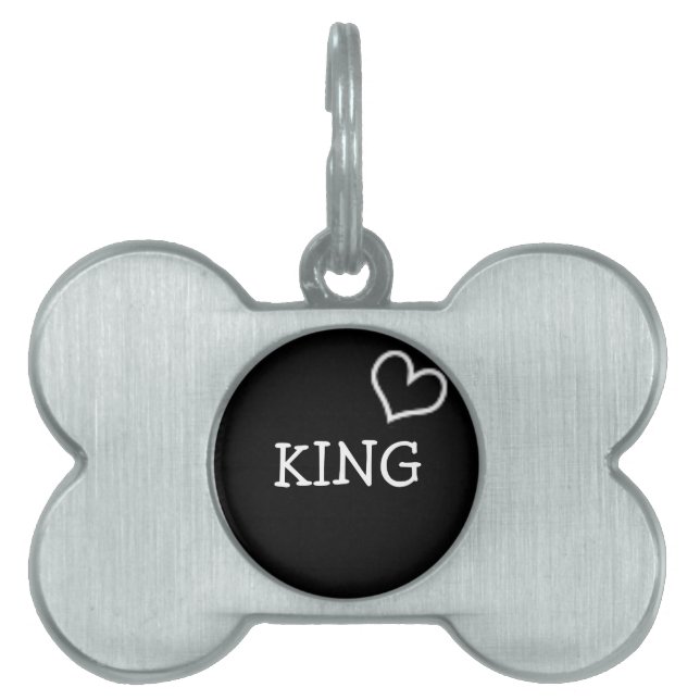 Black Heart Framed Pet Tag (Front)