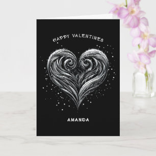 Black Heart Happy Valentine's Day Holiday Card