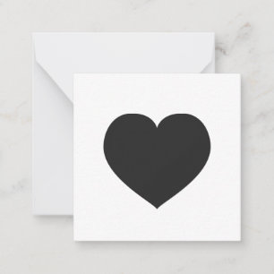 Black Heart Love Note Gift Tag Grief Card