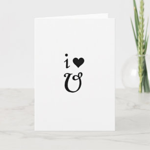 Black Heart Love You Card