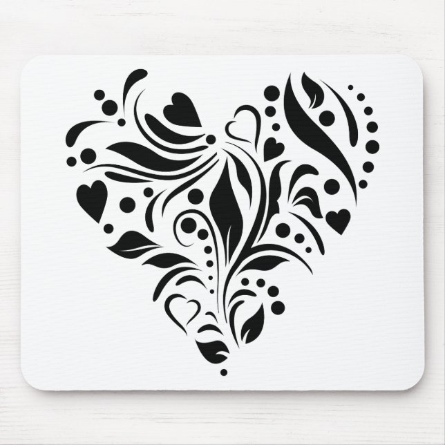Black Heart Mouse Pad (Front)