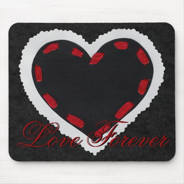 Black Heart Mouse Pad (Front)