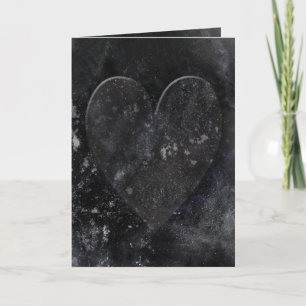 Black Heart Night Sky Gothic Valentine's Day Holiday Card