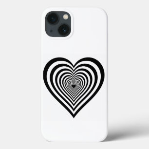 Black Heart Optical Illusion iPhone Case