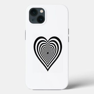 Black Heart Optical Illusion iPhone Case