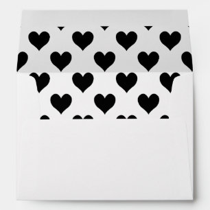 Black Heart Pattern Envelopes