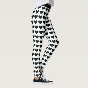 Black Heart Pattern Leggings
