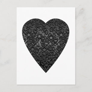Black Heart. Patterned Heart Design. Postcard