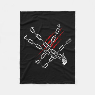 Black Heart Red Chains Cool Gothic Valentine's Day Fleece Blanket