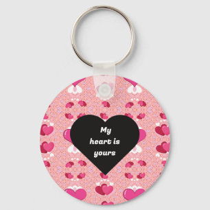 Black heart vibrant romantic wallpaper key ring