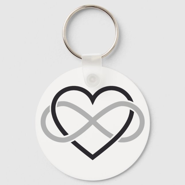 Black heart with infinity sign key ring (Front)