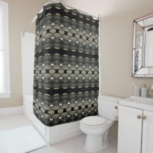 Black Hearted Shower Curtain