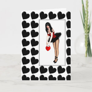 Black Hearted Valentine Holiday Card