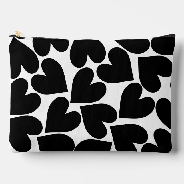 Black Hearts Cosmetic Bag (Front)