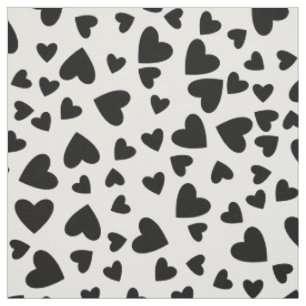 Black Hearts Custom Background Colour Fabric