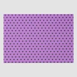Black Hearts on Purple Custom Tissue Paper