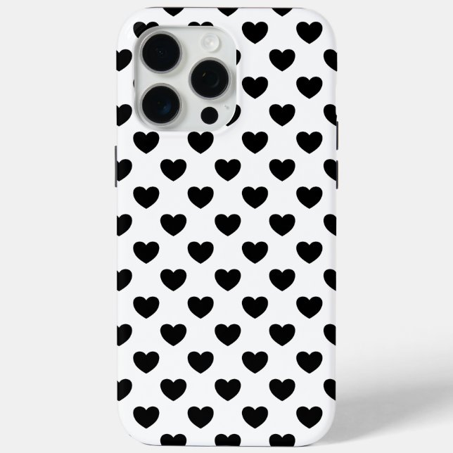 Black hearts on white, cheeky young style Case-Mate iPhone case (Back)