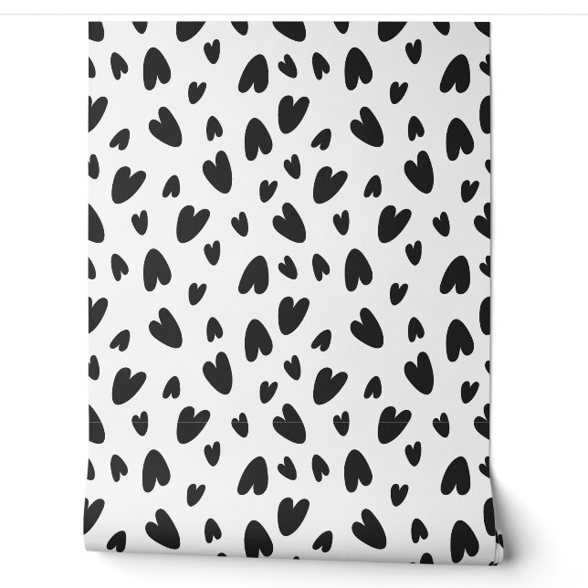 black hearts pattern wallpaper (Unrolling)