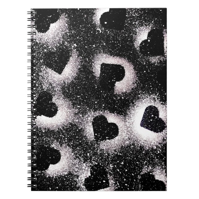 Black Hearts Spraypaint Notebook (Front)