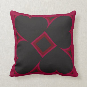 Black hearts tile pattern cushion
